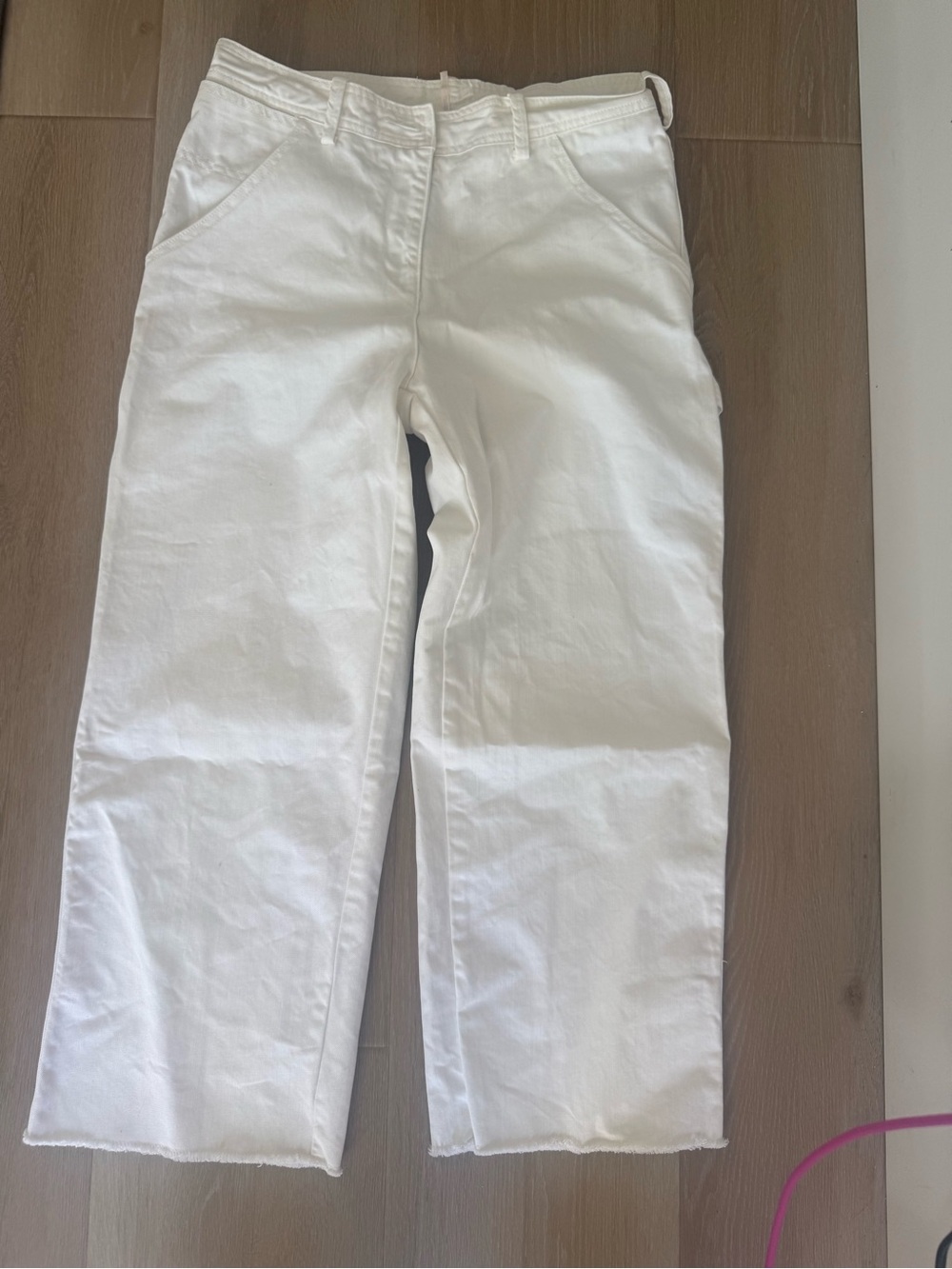 Free People White High-Waist Wide Leg Pants